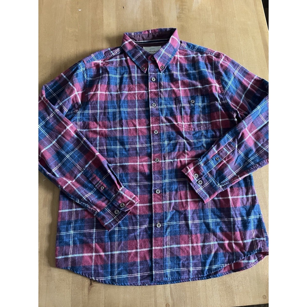 Original Weatherproof Vintage Mens Plaid Red Flannel Long Sleeve Shirt Size XL